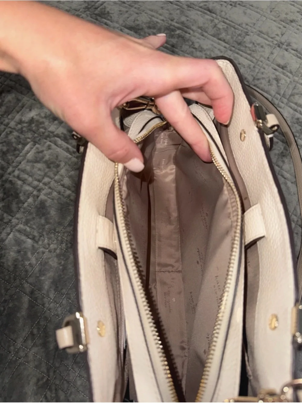 kate spade Pebbled Leather Satchel with Gold Hardware